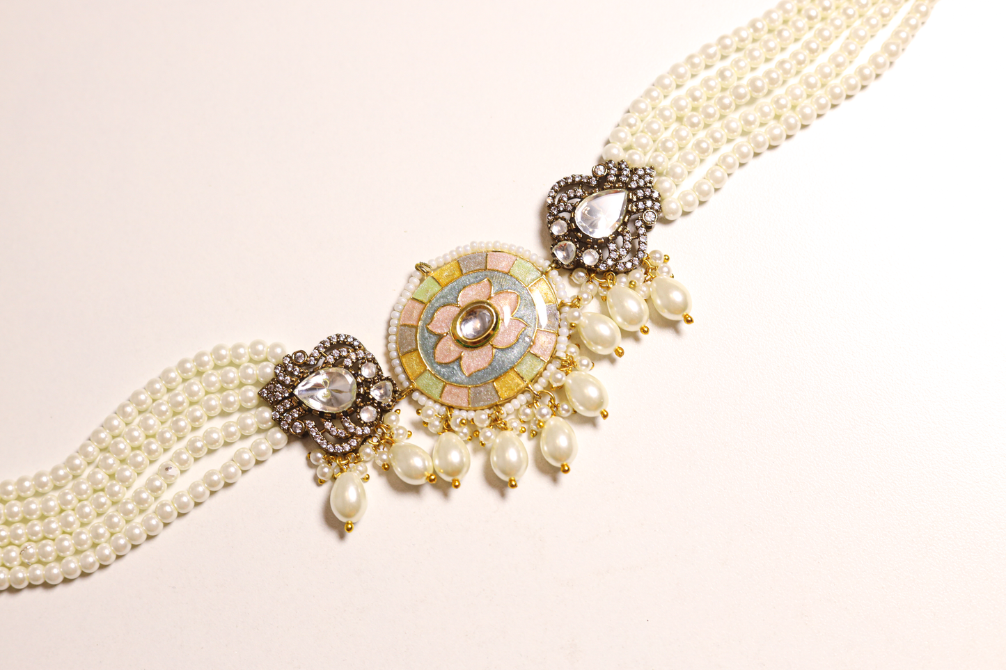 Jaspreet Meenakari Pearl Choker