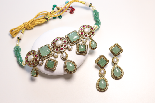Meera Jade Stonework Choker
