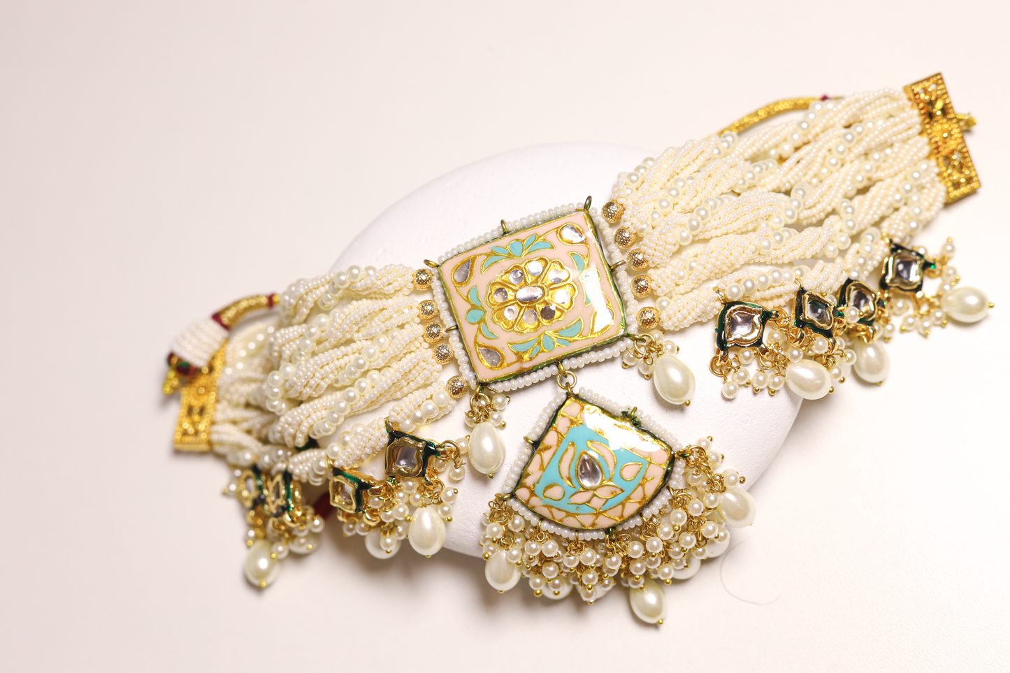 Shreya Meenakari Pearl Choker