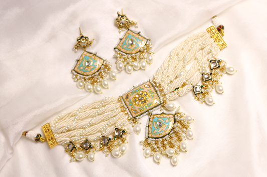 Shreya Meenakari Pearl Choker