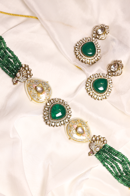 Zina Emerald Choker Set