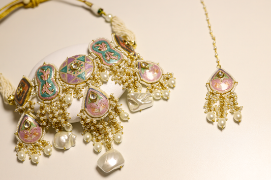 Twinkle Meenakari Pearl Necklace