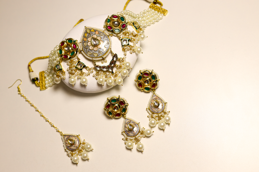 Pooja Meenakari Pearl Choker