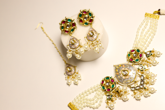 Pooja Meenakari Pearl Choker