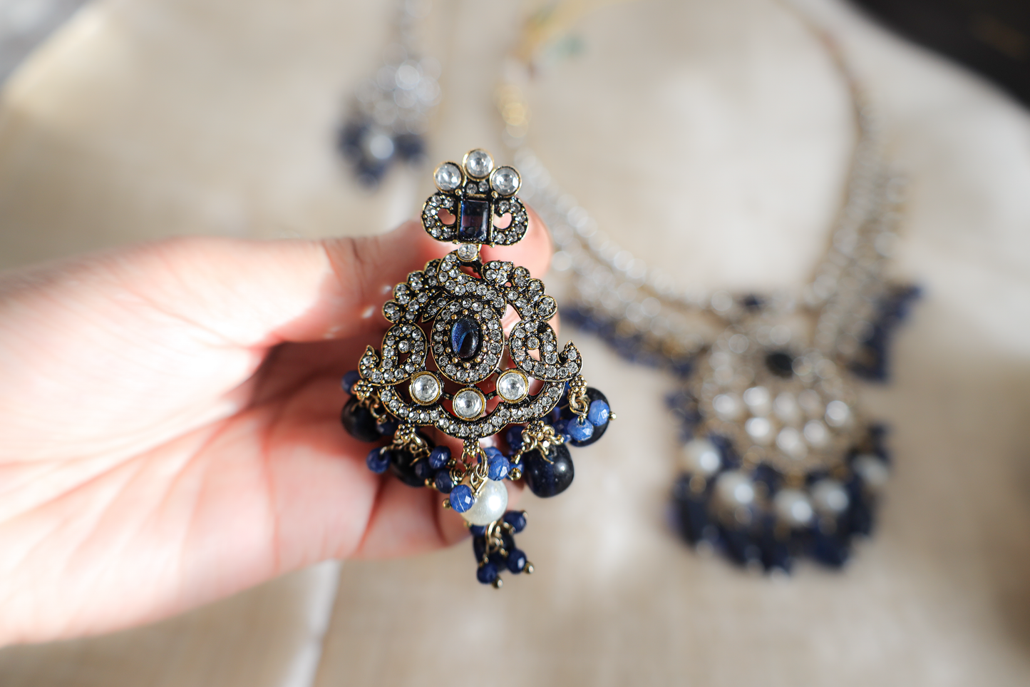 Tara Midnight Kundan Necklace Set