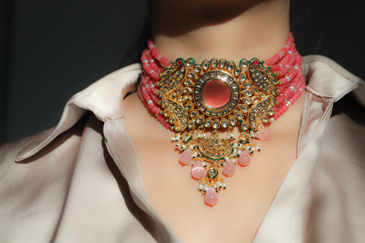 Saachi Peacock Kundan Choker Set