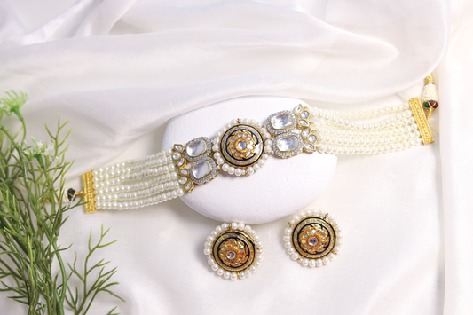Swati Gold Pearl Choker