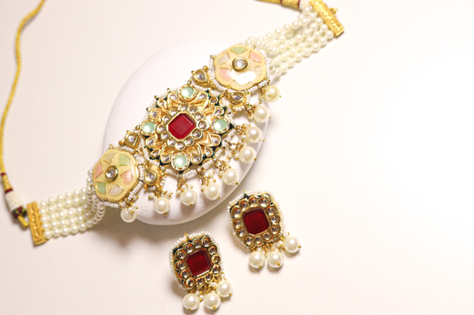 Anjali Ruby Meenakari Choker