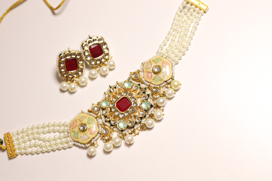 Anjali Ruby Meenakari Choker
