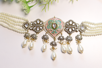 Taara Meenakari Pearl Choker
