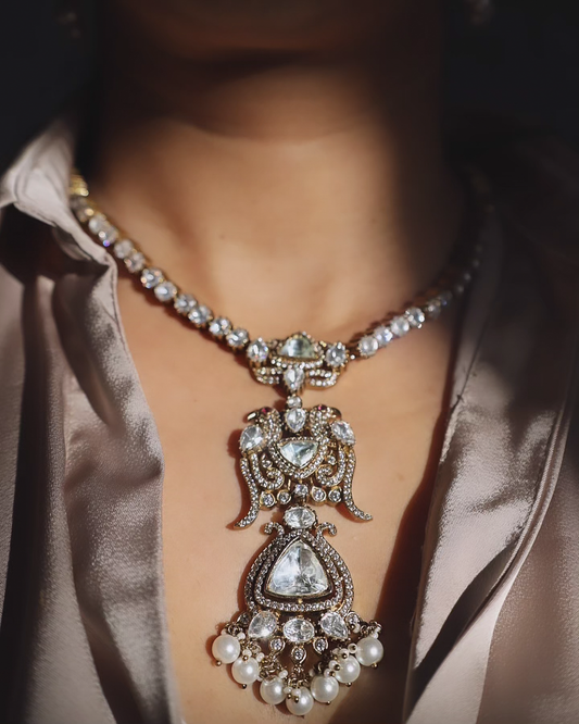Kiara Peacock Kundan Necklace Set